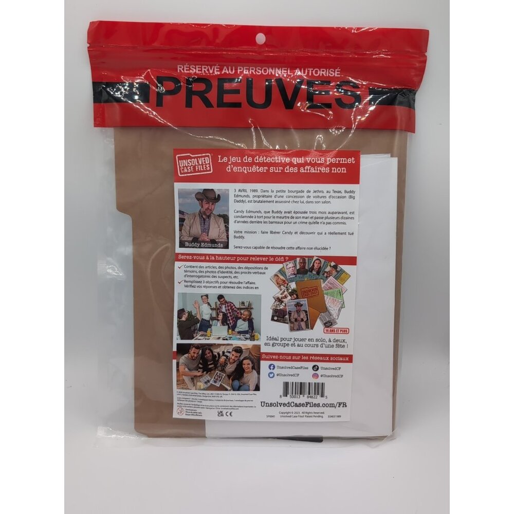 UNSOLVED CASE FILES  - Buddy Edmunds - Cold Case / Murder Mystery Game